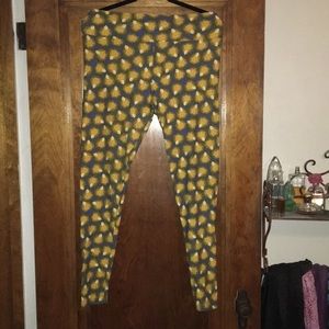 LuLaRoe TC Blue and gold leggings